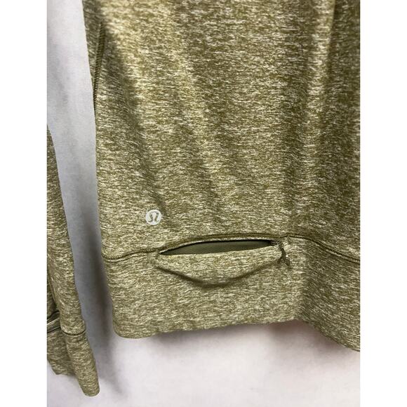 Lululemon Rush Hour 1/2 Zip Sweatshirt with Thumbholes Size 4 Color Olive Green - Picture 6 of 8